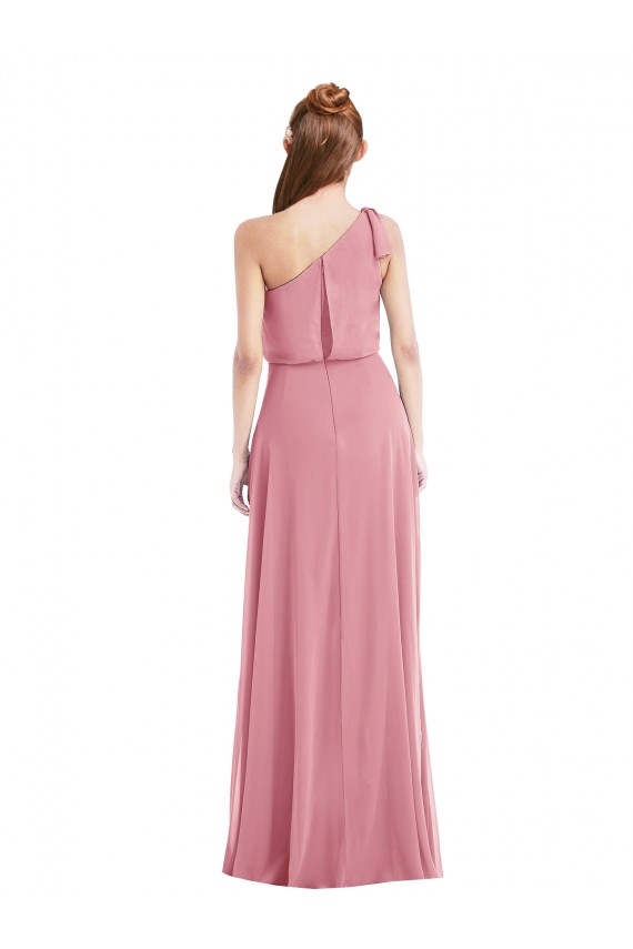 Hautrosa A-Linien Eine-Schulter Chiffon Lange Brautjungfernkleider Hersteller
