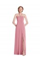 Hautrosa A-Linien Neckholder Chiffon Lange Brautjungfernkleider Hersteller