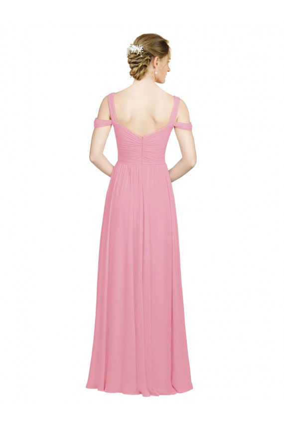 Hautrosa A-Linien Off-Schulter Chiffon Lange Brautjungfernkleider Hersteller