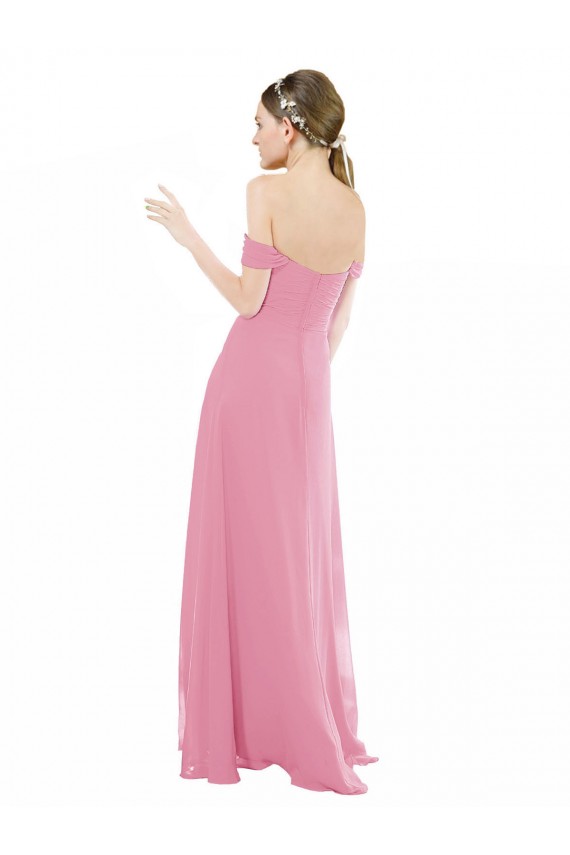 Hautrosa A-Linien Off-Schulter Chiffon Lange Brautjungfernkleider Hersteller