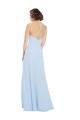 Helles Himmelblau A-Linien Neckholder Chiffon Lange Brautjungfernkleider Hersteller