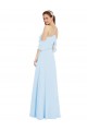 Helles Himmelblau A-Linien Neckholder Chiffon Lange Brautjungfernkleider Hersteller