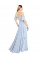 Helles Himmelblau A-Linien Off-Schulter Quadrat Ausschnitt Chiffon Lange Brautjungfernkleider Hersteller