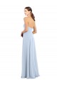 Helles Himmelblau A-Linien Trägerlos Chiffon Lange Brautjungfernkleider Hersteller
