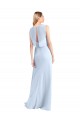Helles Himmelblau A-Linien V-Ausschnitt Chiffon Lange Brautjungfernkleider Hersteller