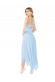 Helles Himmelblau A-Linien V-Ausschnitt Midi Chiffon Kurze Brautjungfernkleider / Cocktailkleider / Heimkehr Kleider Hersteller