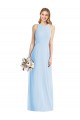 Helles Himmelblau Trompete Neckholder Chiffon Lange Brautjungfernkleider Hersteller
