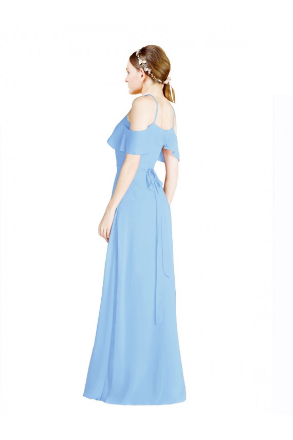 Immergrün A-Linien Neckholder Chiffon Lange Brautjungfernkleider Hersteller