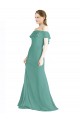Isländisches Silber A-Linien Off-Schulter Chiffon Lange Brautjungfernkleider Hersteller