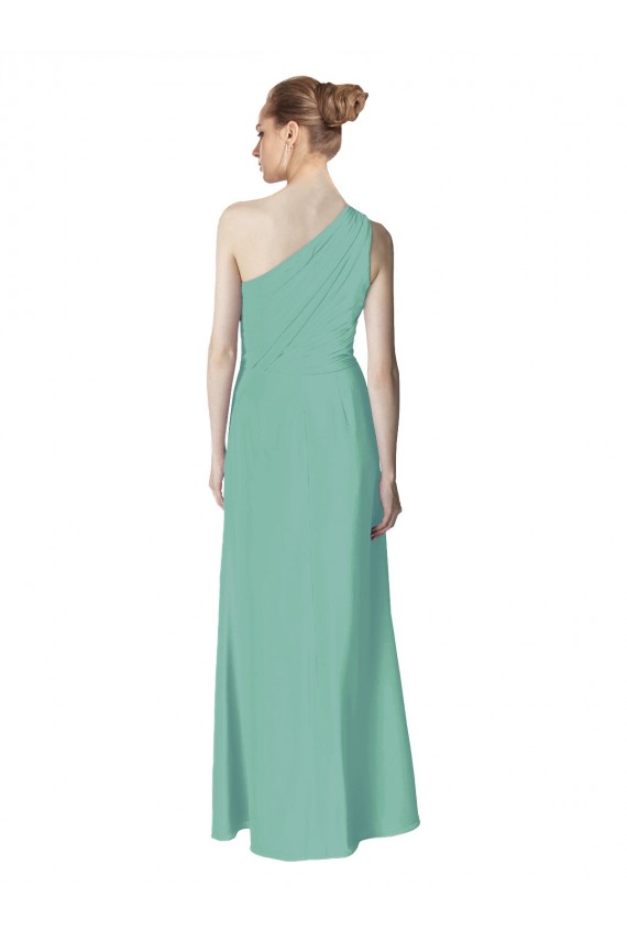 Jade A-Linien Eine-Schulter Chiffon Lange Brautjungfernkleider Hersteller