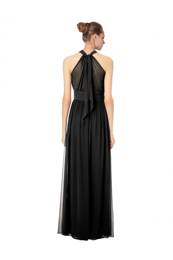 Jagdgrün A-Linien Neckholder Chiffon Lange Brautjungfernkleider Hersteller