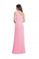 Kaum Rosa A-Linien Eine-Schulter Chiffon Lange Brautjungfernkleider Hersteller