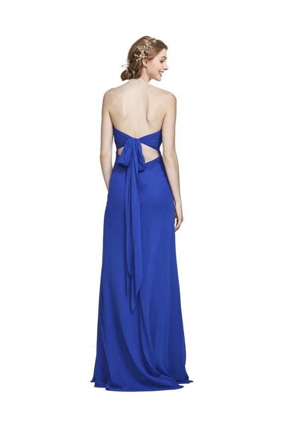 Königsblau A-Linien Chiffon Lange Brautjungfernkleider Hersteller
