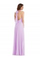 Lila A-Linien Neckholder Chiffon Lange Brautjungfernkleider Hersteller