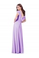 Lila A-Linien V-Ausschnitt Chiffon Lange Brautjungfernkleider Hersteller