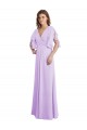 Lila A-Linien V-Ausschnitt Chiffon Lange Brautjungfernkleider Hersteller