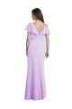 Lila A-Linien V-Ausschnitt Chiffon Lange Brautjungfernkleider Hersteller