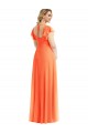 Mandarinen-Tango A-Linien Quadrat Ausschnitt Chiffon Lange Brautjungfernkleider Hersteller