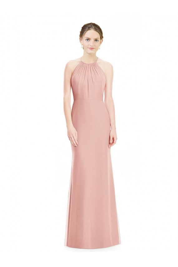 Meerjungfrau Neckholder Chiffon Lange Brautjungfernkleider Hersteller