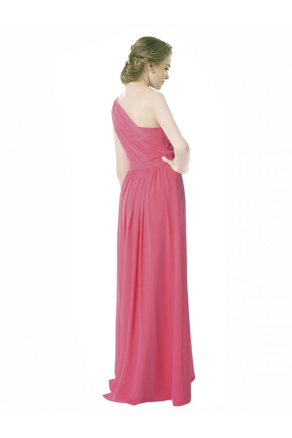 Minzgrün A-Linien Eine-Schulter Chiffon Lange Brautjungfernkleider Hersteller