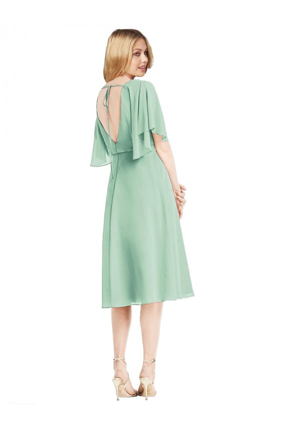 Minzgrün A-Linien Knielang Chiffon Kurze Brautjungfernkleider Hersteller