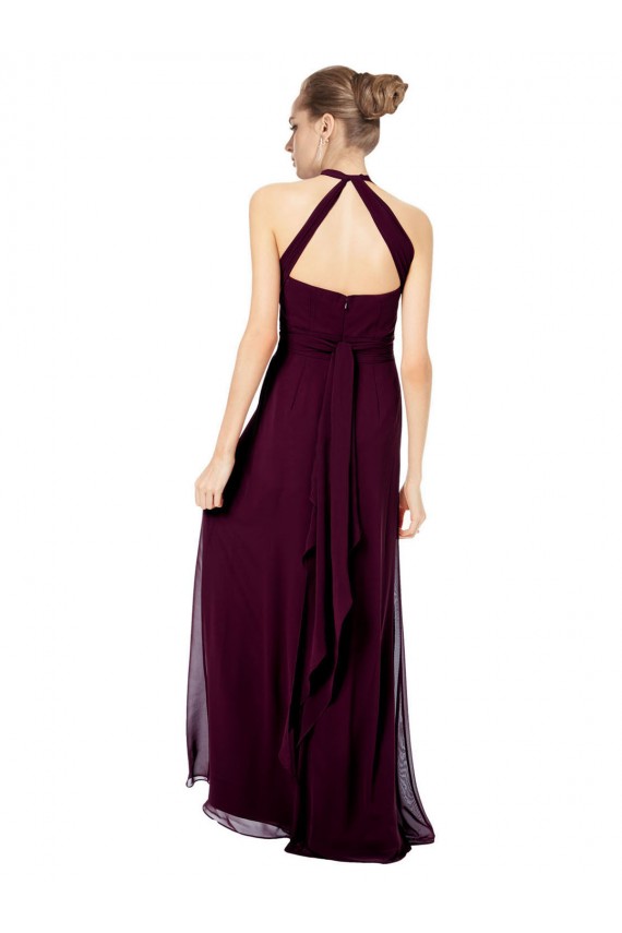 Mitternachtsgrün A-Linien Neckholder Chiffon Lange Brautjungfernkleider Hersteller
