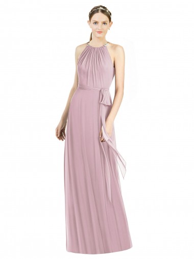Primel A-Linien Neckholder Chiffon Lange Brautjungfernkleider Hersteller