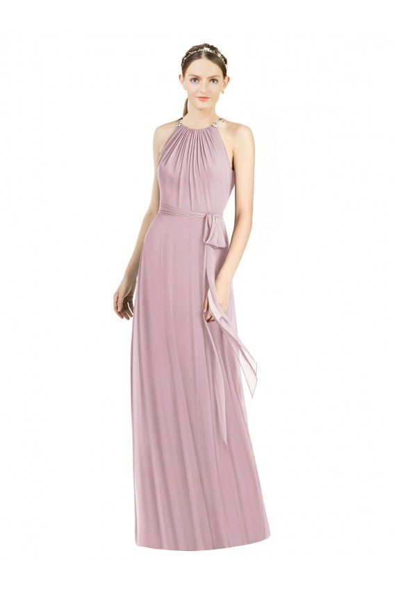 Primel A-Linien Neckholder Chiffon Lange Brautjungfernkleider Hersteller