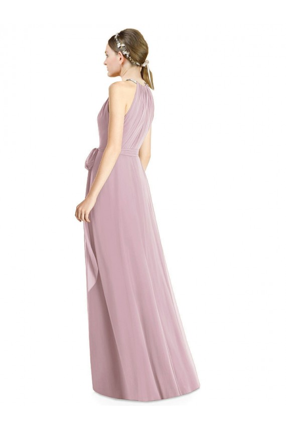 Primel A-Linien Neckholder Chiffon Lange Brautjungfernkleider Hersteller