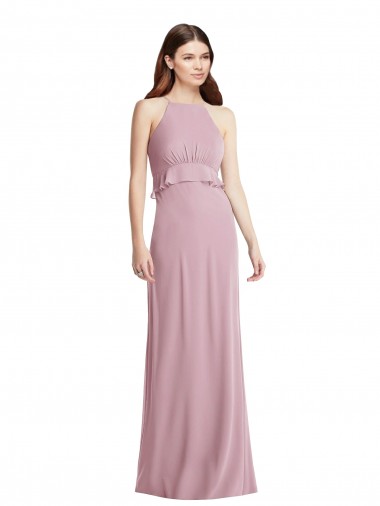 Primel A-Linien Neckholder Chiffon Lange Brautjungfernkleider Hersteller