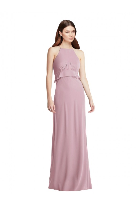 Primel A-Linien Neckholder Chiffon Lange Brautjungfernkleider Hersteller