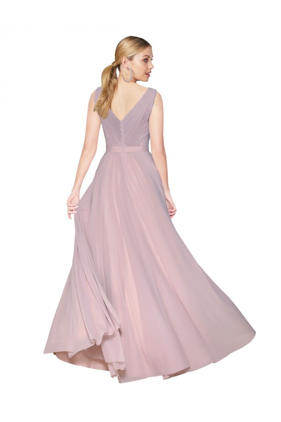 Primel A-Linien V-Ausschnitt Chiffon Lange Formale Brautjungfernkleider / Abendkleider / Abiballkleider Hersteller