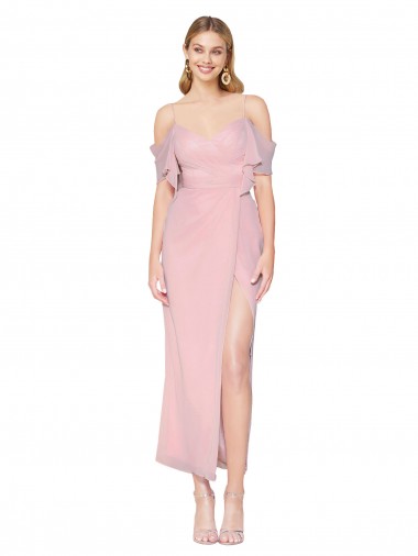 Primel Meerjungfrau Off-Schulter Knielang Chiffon Kurze Formale Brautjungfernkleider / Abendkleider / Abiballkleider Hersteller