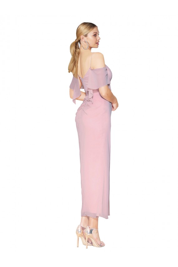 Primel Meerjungfrau Off-Schulter Knielang Chiffon Kurze Formale Brautjungfernkleider / Abendkleider / Abiballkleider Hersteller