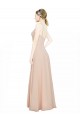 Rosa 114 A-Linien V-Ausschnitt Chiffon Lange Brautjungfernkleider Hersteller
