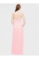 Rosa A-Linien Eine-Schulter Chiffon Lange Brautjungfernkleider Hersteller
