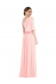 Rosa A-Linien Eine-Schulter Chiffon Lange Brautjungfernkleider Hersteller