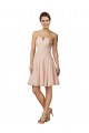 Rosa A-Linien Knielang Chiffon Spitze Kurze Brautjungfernkleider / Cocktailkleider Hersteller