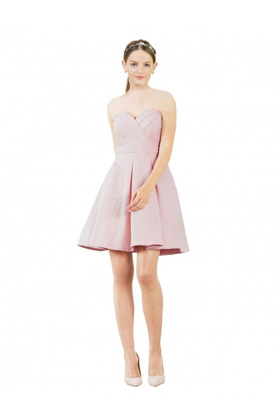 Rosa A-Linien Knielang Satin Kurze Brautjungfernkleider / Cocktailkleider / Heimkehr Kleider Hersteller