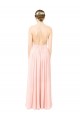 Rosa A-Linien Neckholder Chiffon Lange Brautjungfernkleider Hersteller