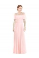 Rosa A-Linien Off-Schulter Quadrat Ausschnitt Chiffon Lange Brautjungfernkleider Hersteller