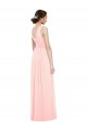 Rosa A-Linien V-Ausschnitt Chiffon Lange Brautjungfernkleider Hersteller