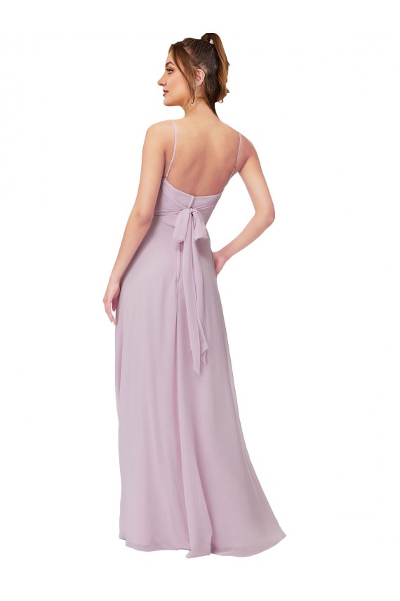 Rosa Leuchten A-Linien Chiffon Lange Brautjungfernkleider Hersteller
