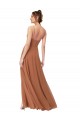 Rosenholz A-Linien Haube Ausschnitt Chiffon Lange Brautjungfernkleider Hersteller