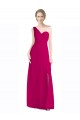 Rot 16 A-Linien Eine-Schulter Chiffon Lange Brautjungfernkleider Hersteller