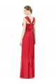 Rot A-Linien Chiffon Lange Brautjungfernkleider Hersteller