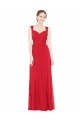 Rot A-Linien Chiffon Lange Brautjungfernkleider Hersteller
