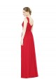 Rot A-Linien Chiffon Lange Brautjungfernkleider Hersteller