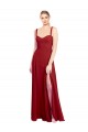 Rot A-Linien Chiffon Lange Brautjungfernkleider Hersteller