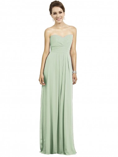 Salbeigrün A-Linien Chiffon Lange Brautjungfernkleider Hersteller